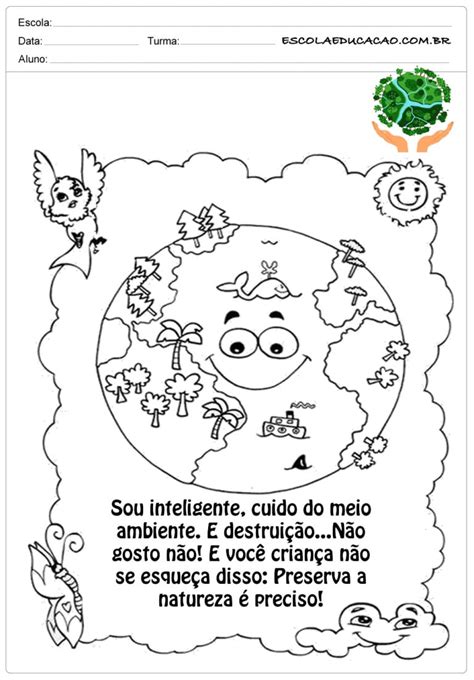 Desenho Do Meio Ambiente Para Colorir E Imprimir - Desenhos para colorir sobre o Meio Ambiente - Para Imprimir