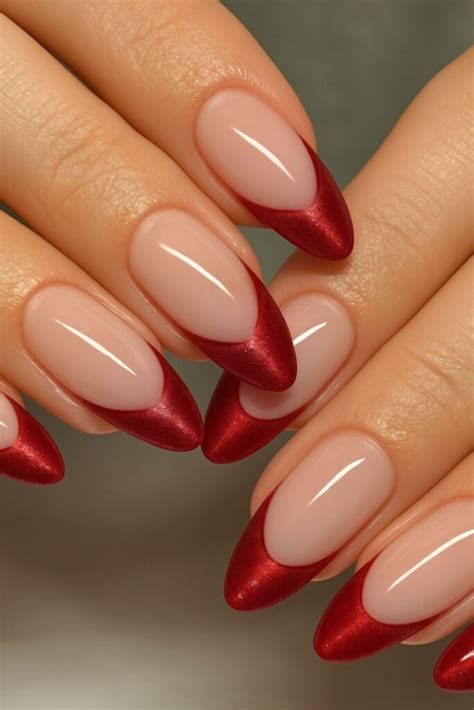 cat eye french tip nails        nail gallery