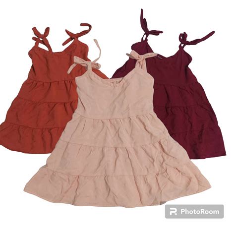 tie layered plain dress    yrs  girls shopee philippines