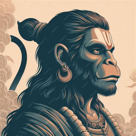 lord hanuman illustration  happy hanuman jayanti premium ai