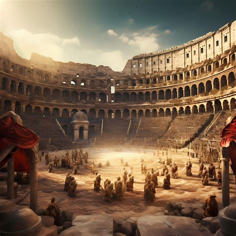 Premium AI Image | Colosseum Clash Witness the Drama of a Gladiator Battle in a Stunning Digital ...