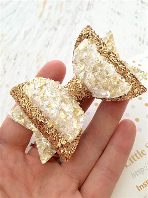 Gold hair bow glitter hair bow black and gold bows black hair bow hair ...