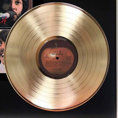Beatles - Let It Be Gold LP Record Signature Display - Gold Record ...