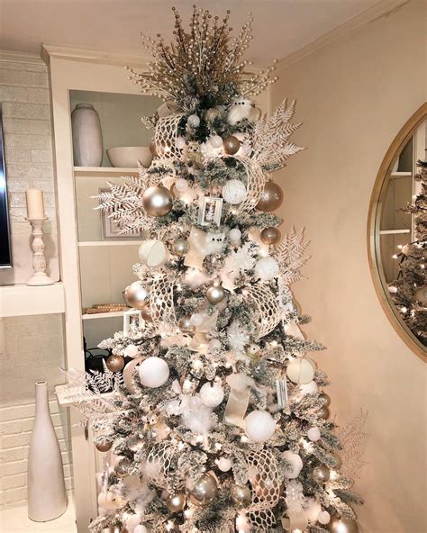 White Christmas Trees Decorated Gold Turn Your White Christmas Tree