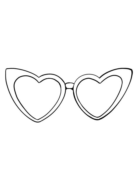 Heart Sunglasses Coloring Pages