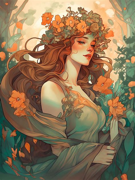 Goddess Persephone | Art nouveau illustration, Art nouveau mucha ...