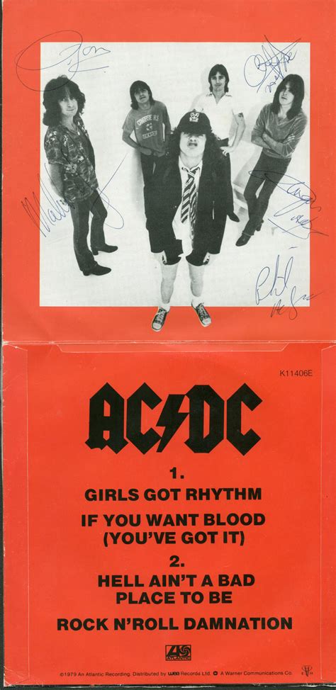 Lot Detail - AC/DC Vintage 1979 Group Signed "Girls Got Rhythm" EP w