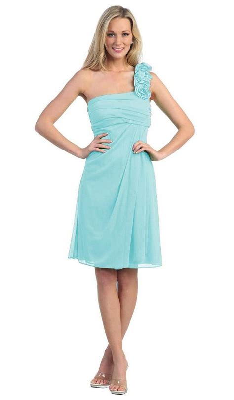 Eureka Fashion - 1801 Rosette Strap Empire Waist Cocktail Dress