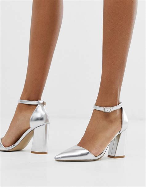 silver heels  strap