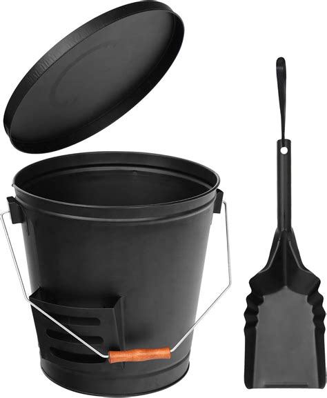 Amazon.com: LEMY Ash Bucket with Lid and Shovel, 5 Gallon Ash Container