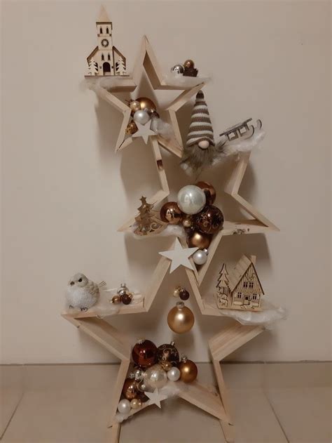 DIY Wooden Star Christmas Tree Decoration