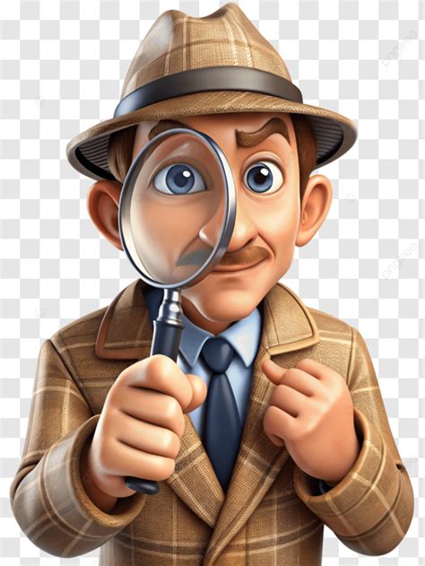 inspector holding magnifying glass  analyzing scene detective