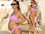 Pregnant Lauryn Goodman shows off her baby bump in a bikini on the ...