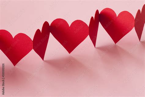 Heart Shaped Paper Chain Stock Photo | Adobe Stock