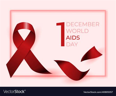 World aids day with red ribbon Royalty Free Vector Image