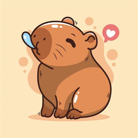 cute cartoon capybara illustration  vector art  vecteezy