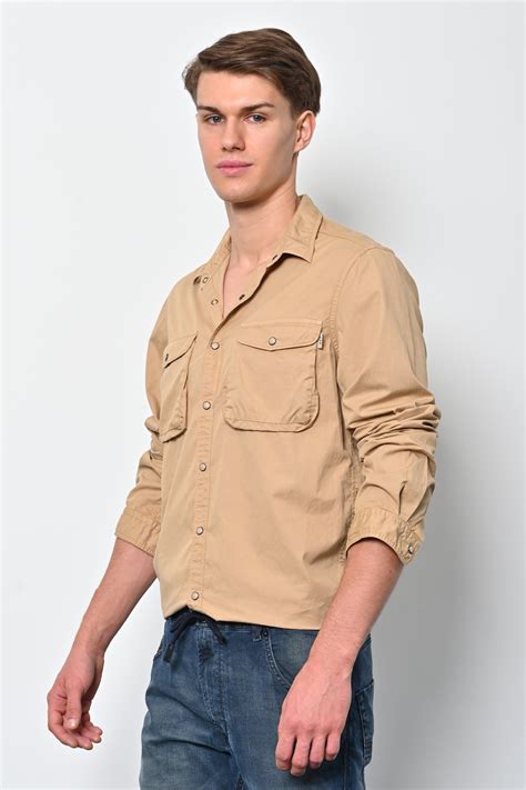 Patric - Cotton Cargo Shirt - Beige – POE.NET