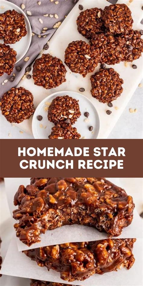 homemade star crunch recipe with chocolate and nuts