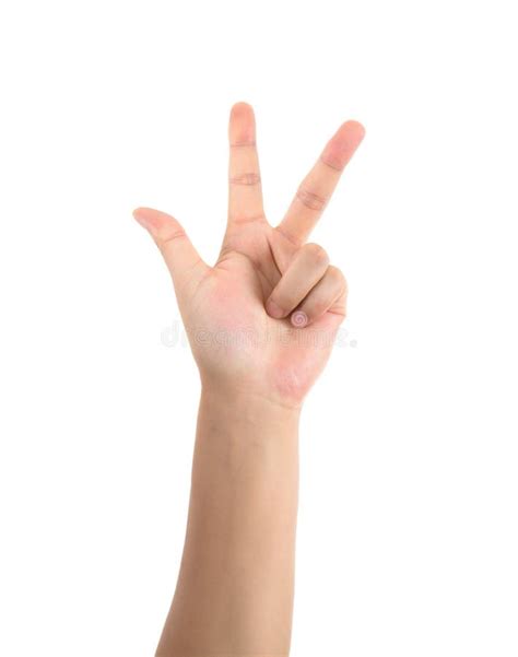 O Que Significa 3 Dedos Levantados - Tres Dedos Levantados En Una Mano Delante De Fondo Blanco Foto de ...