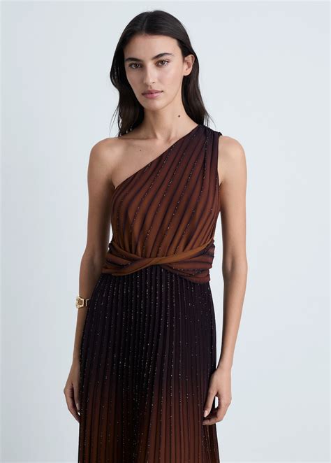 Gradient-effect pleated dress - Women | MANGO Canada