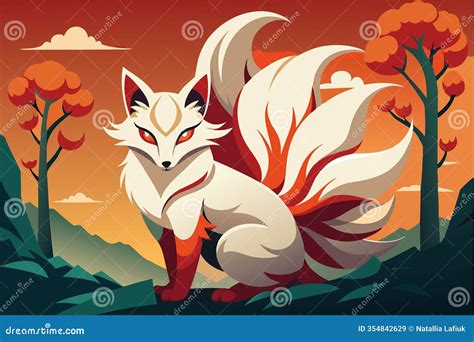kumiho   tailed fox mythical creature korean folklore sitting