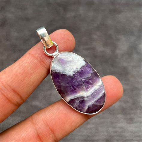 amethyst pendant amethyst necklace amethyst  sterling silver