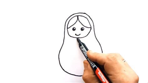 Как нарисовать матрешку карандашами или фломастерами