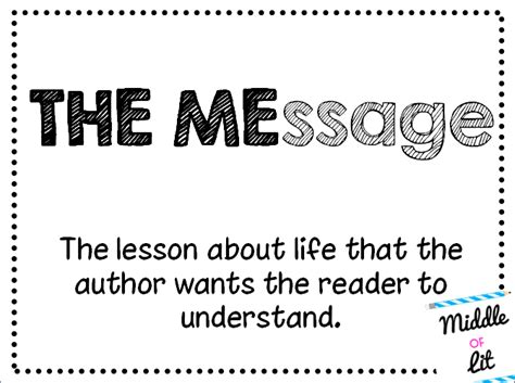 middle  lit teaching  message freebie   activity