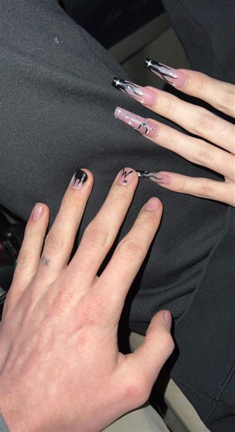 long acrylic nails | Nail ideas for couples, Long acrylic nails, Nails