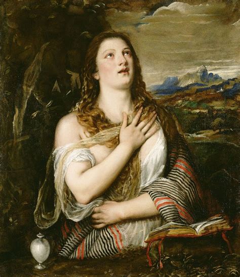 Titian Italian, 1555 - 1565 "The Penitent Magdalene" Oil on canvas 42 x ...