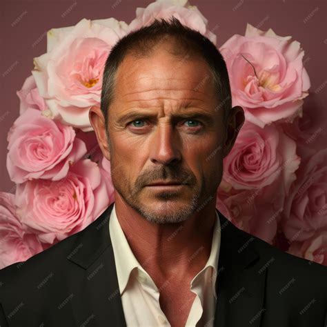 Premium AI Image | Frustrated Man Clenching Jaw Against Rose Pastel