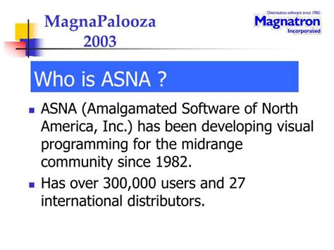 PPT - Who is ASNA ? PowerPoint Presentation, free download - ID:3955920