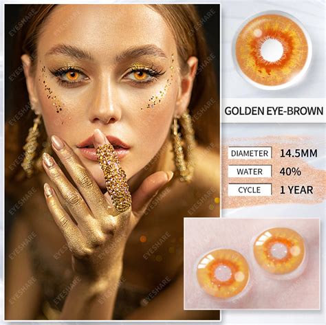 EYESHARE Halloween Contact Lenses GOLDEN-EYE-BROWN Cosplay Contact ...