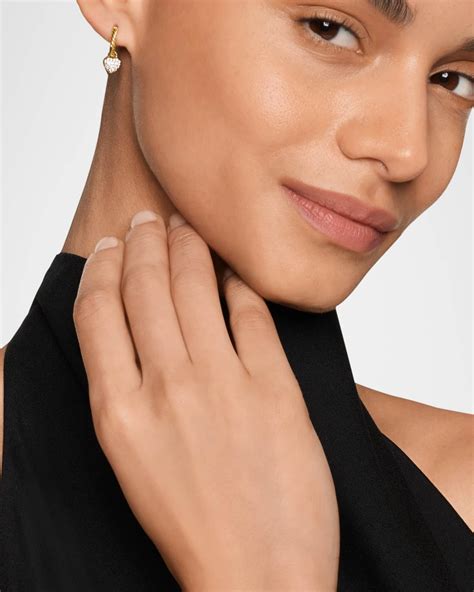 David Yurman Petite Interchangeable Pave Heart Earrings in 18K Gold