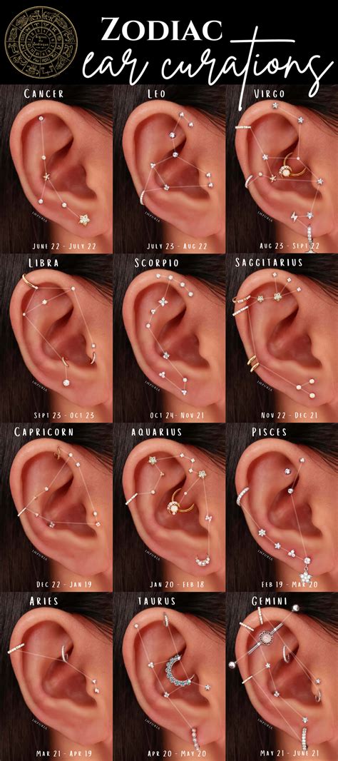 12 zodiac constellation ear piercing ideas – Artofit