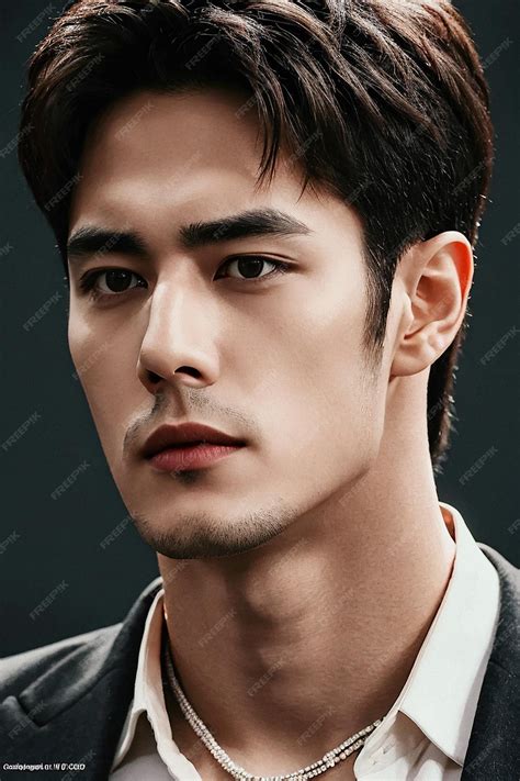 Premium Photo | Handsome asian fashionlooking man posing in a studio on