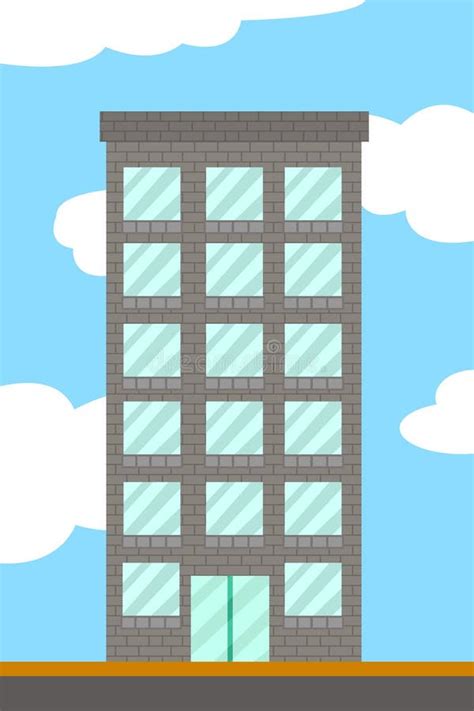 Building cartoon stock illustration. Image of draw, blue - 46791134