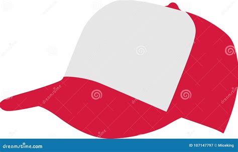 Red white baseball cap stock vector. Illustration of wear - 107147797