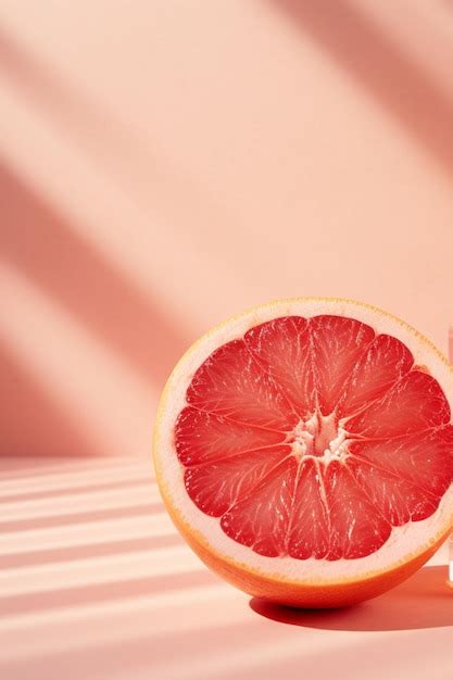 Premium Photo | Grapefruit slice on pink background