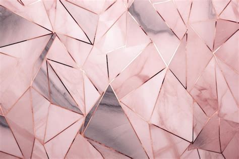 Premium Photo | Marble and rose gold geometric wallpaper