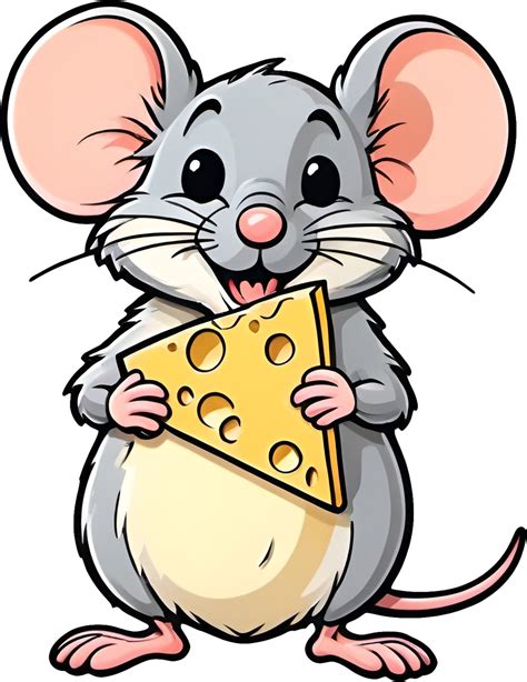 Cheeky Cartoon Mouse With Cheese Free Stock Photo - Public Domain Pictures