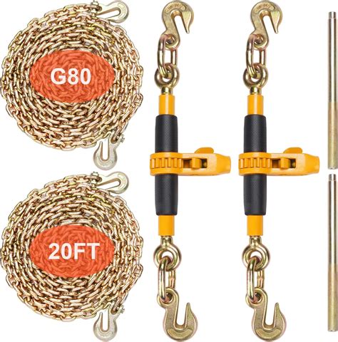 Amazon.com: ENJ 4 Pack Ratchet Load Binder with 2 Grab Hooks, for 3/8-1