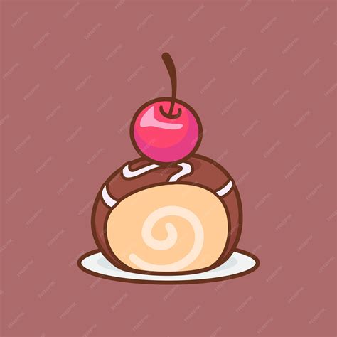 Шоколадный торт сладкий мультфильм иллюстрации | Премиум векторы