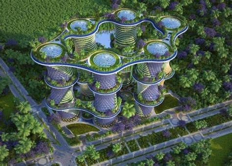 Les 6 tours du quartier Hypérion vues du ciel - Photo Vincent Callebaut ...