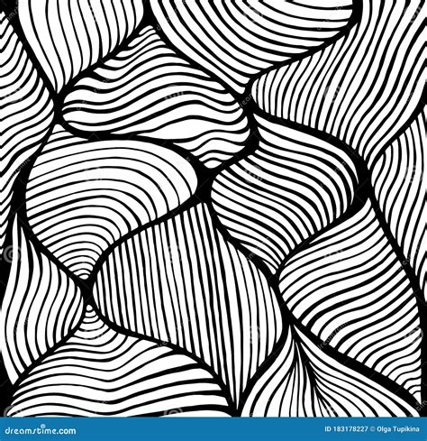 Abstract Doodle Decorative Line Art Coloring Page Pattern. Stock Vector ...