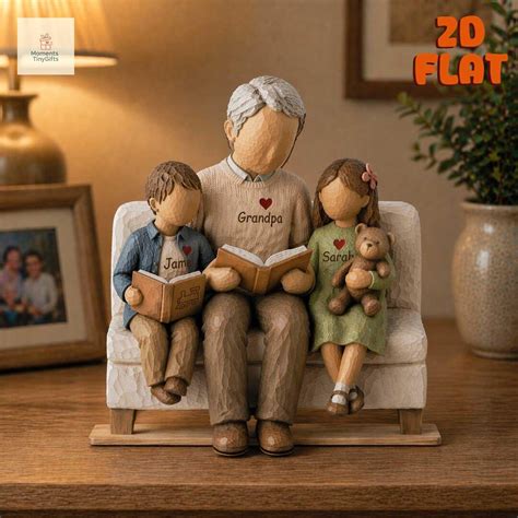 custom grandpa grandchild wood standing personalized kids names