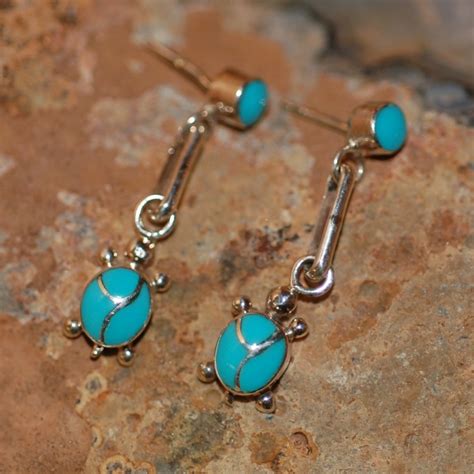Zuni Turquoise Turtle Earrings – The Silver Galleon