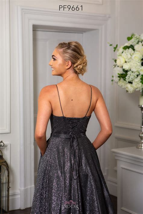 Charcoal Sparkle Prom/Evening Dress - Dot's Frocks