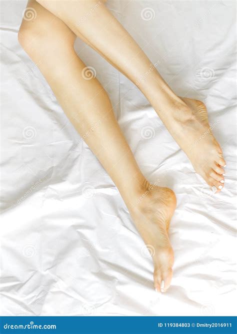 Woman Body Legs Bed Awaking Morning Step Female Foot Sleep Relax