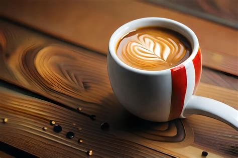 Premium AI Image | a cup of latte art with a heart on the top.